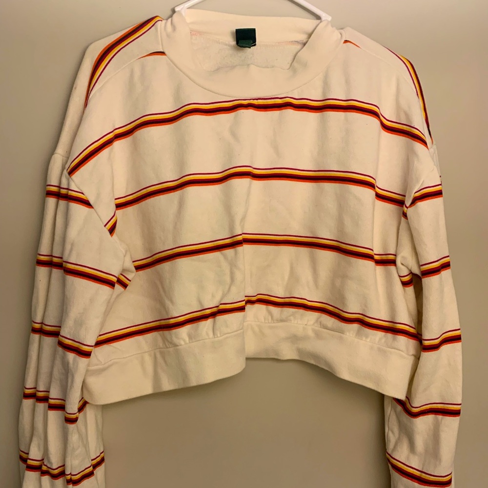 Wild fable striped cropped sweater